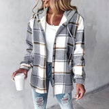 Lässige Hemdjacke Mit Kapuze - Felicia in Grau