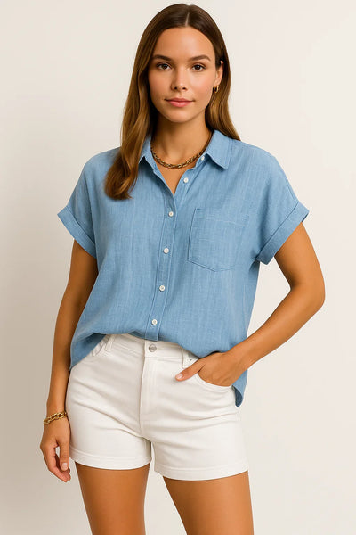 Leichte Kurzarmbluse Damen