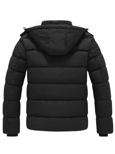 Leon | Warme Pufferjacke Schwarz für Herren Winter