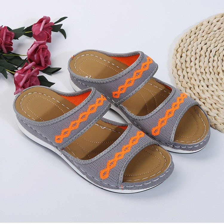 Rose | Orthopädische Retro-Sandalen zum Hineinschlüpfen