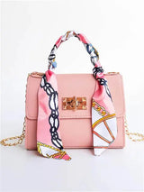 Lima Handtasche Damen | Braune Lederhandtasche mit Goldverschluss in Rosa