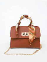Lima Handtasche Damen | Braune Lederhandtasche mit Goldverschluss in Braun