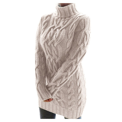 Rollkragen-Strickpullover | Zopfmuster | Kuschelig und Elegant