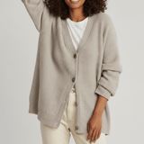 Locker Geschnittener Cardigan Mit Knopfleiste - Jamila in Beige