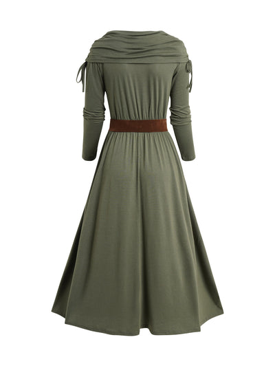 Avelena | Langärmliges Rüschen Mini-Kleid