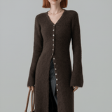 Longline-Cardigan Mit Knopfleiste - Lisann in Dunkelbraun