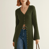 Longline-Cardigan Mit Knopfleiste - Lisann in Khaki