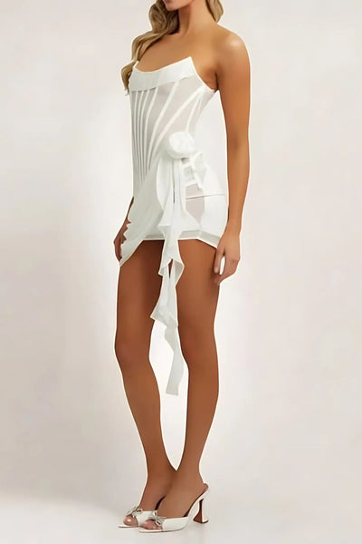 Johanna | Festliches Damenkleid mit Floralen Drapierungen