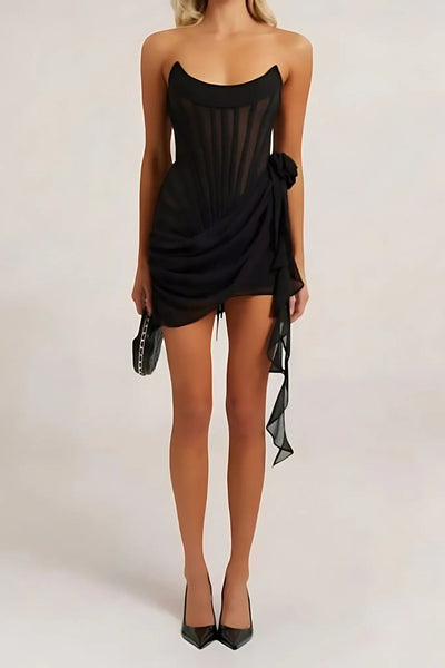 Johanna | Festliches Damenkleid mit Floralen Drapierungen