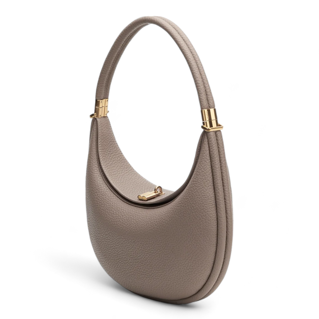 Emma | Ledertasche Damen aus Echtem Leder – Elegante Halbmondform in Onyx