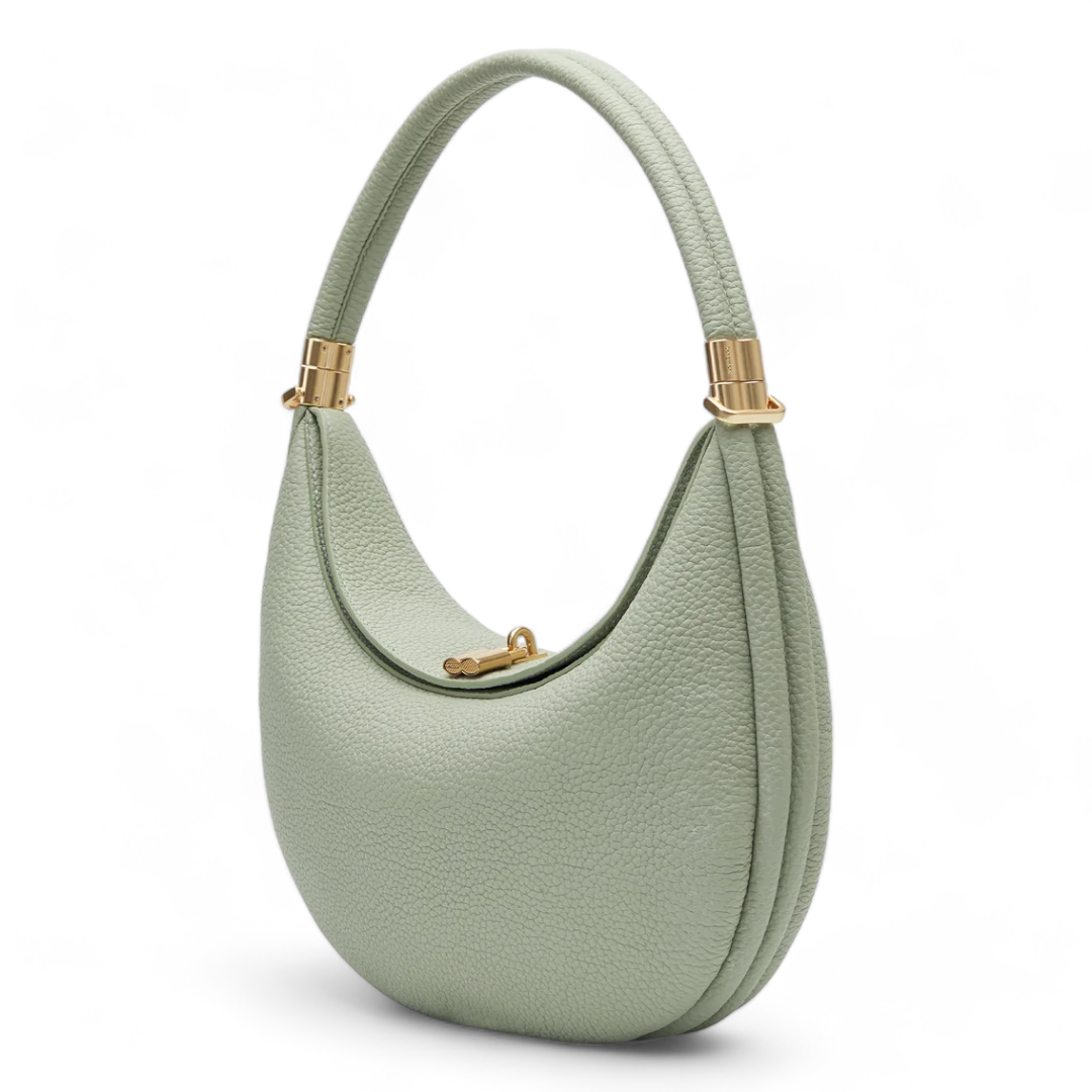 Emma | Ledertasche Damen aus Echtem Leder – Elegante Halbmondform in Onyx