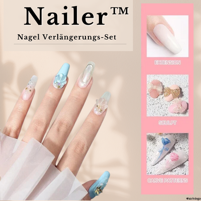 Nailer™ – Hartgel-Nagelverlängerungs-Set | Inklusive UV-Lampe!