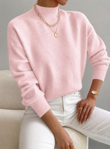 Amelie | Eleganter Und Warmer Rollkragenpullover Für Damen in Hellrosa