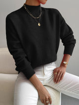 Amelie | Eleganter Und Warmer Rollkragenpullover Für Damen in Schwarz