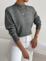 Amelie | Eleganter Und Warmer Rollkragenpullover Für Damen in Dunkelgrau