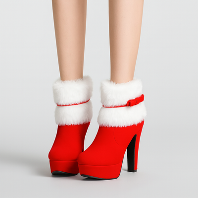 Marivelle | Plüsch-Winterstiefel mit Schleife