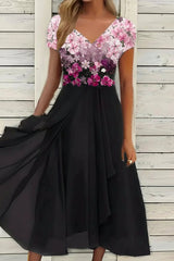 Maxi-Abendkleid - Lilith in Pink-Schwarz