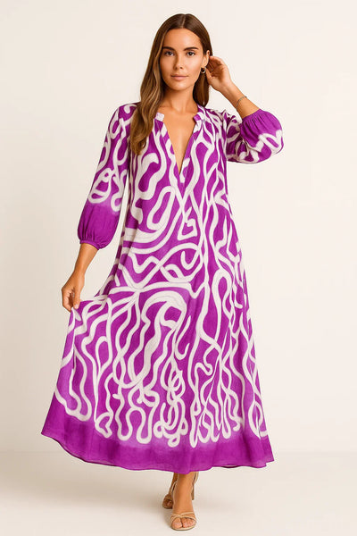 Maxikleid mit tiefem V-Ausschnitt