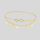 Mehrlagige Fußkette - Tamina in Gold