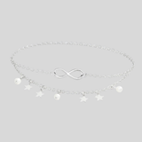Mehrlagige Fußkette - Tamina in Silber