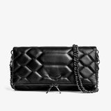 Melissa Clutch | Elegante Damenhandtasche aus langlebigem Material in Schwarz kariert
