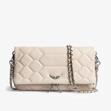 Melissa Clutch | Elegante Damenhandtasche aus langlebigem Material in Beige kariert