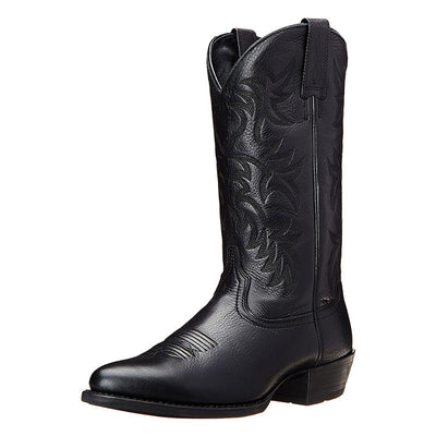 Damen Western-Cowboystiefel in Mittlerer Höhe mit Spitzem Zehenbereich und Dekorativer Ziernaht