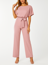 Minimalistischer Jumpsuit Mit Weitem Bein - Lavinia in Rosa