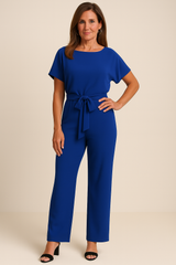 Minimalistischer Jumpsuit Mit Weitem Bein - Lavinia in Blau