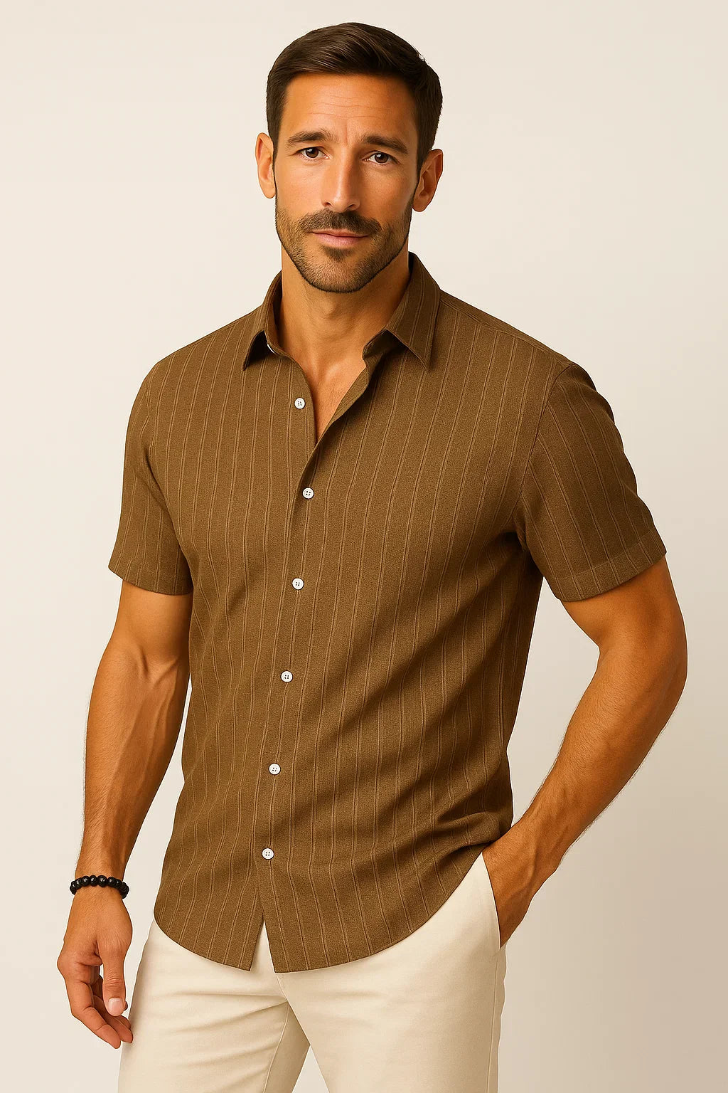 Modernes Kurzarmhemd mit Knopfleiste