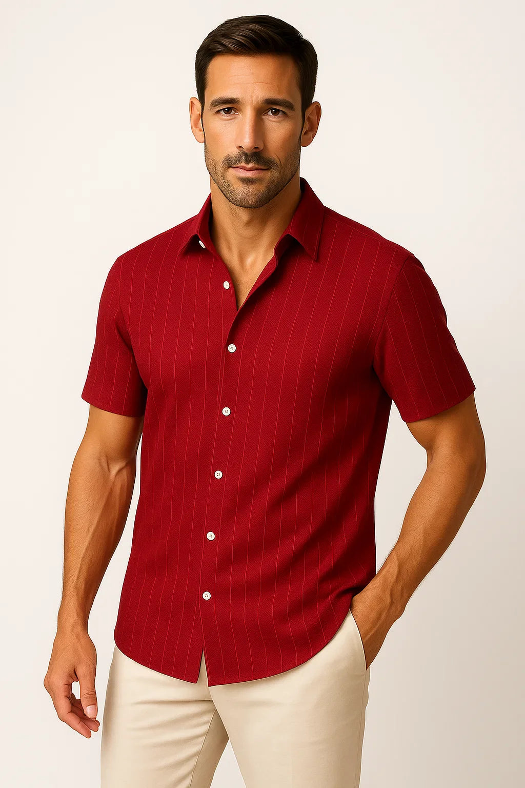 Modernes Kurzarmhemd mit Knopfleiste