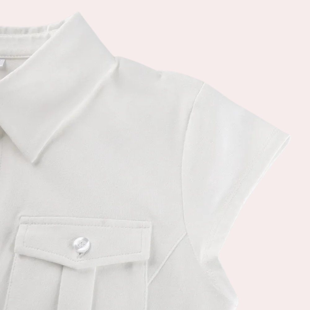 Annika - Einfache Weiße Bluse Damen Basis Kleiderschrank