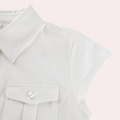 Annika - Einfache Weiße Bluse Damen Basis Kleiderschrank