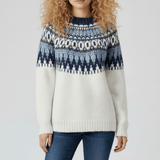 Nordisch Inspirierter Winterstrickpullover - Paula in Blau