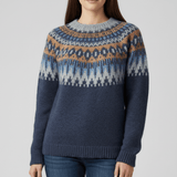 Nordisch Inspirierter Winterstrickpullover - Paula in Dunkelblau