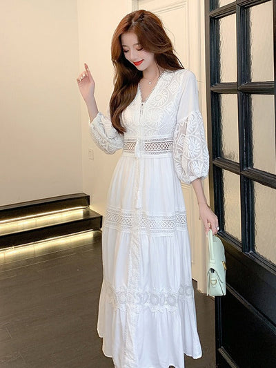 Esmeralda | Romantisches Maxikleid mit edler Spitzenverarbeitung