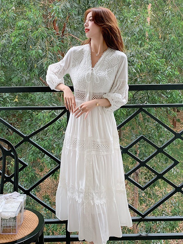 Esmeralda | Romantisches Maxikleid mit edler Spitzenverarbeitung