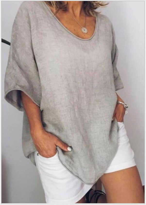 Oversize V-Ausschnitt Bluse