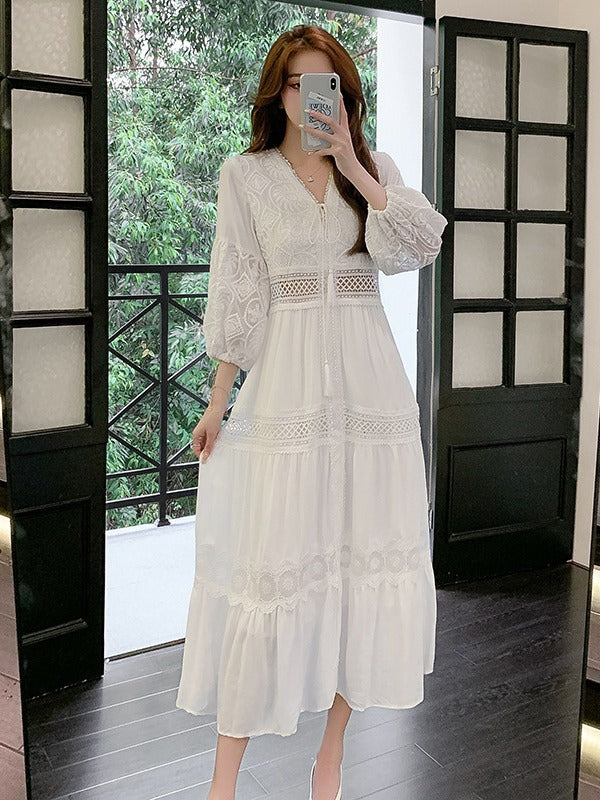 Esmeralda | Romantisches Maxikleid mit edler Spitzenverarbeitung