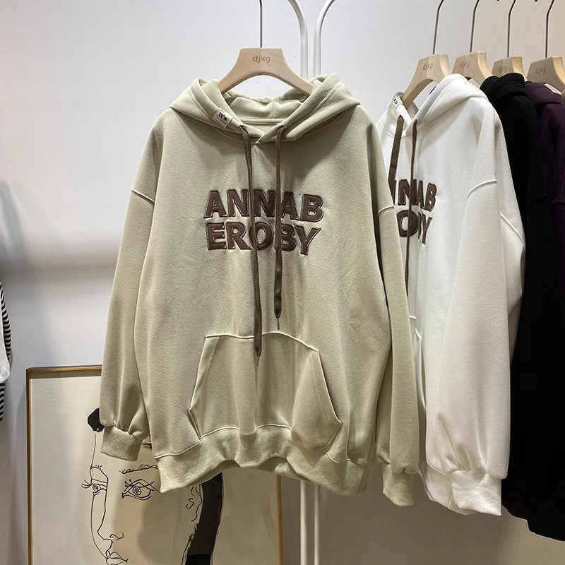 Damen Oversized Grafik Kapuzenpullover mit Frontdruck-Detail Heidi-Mode