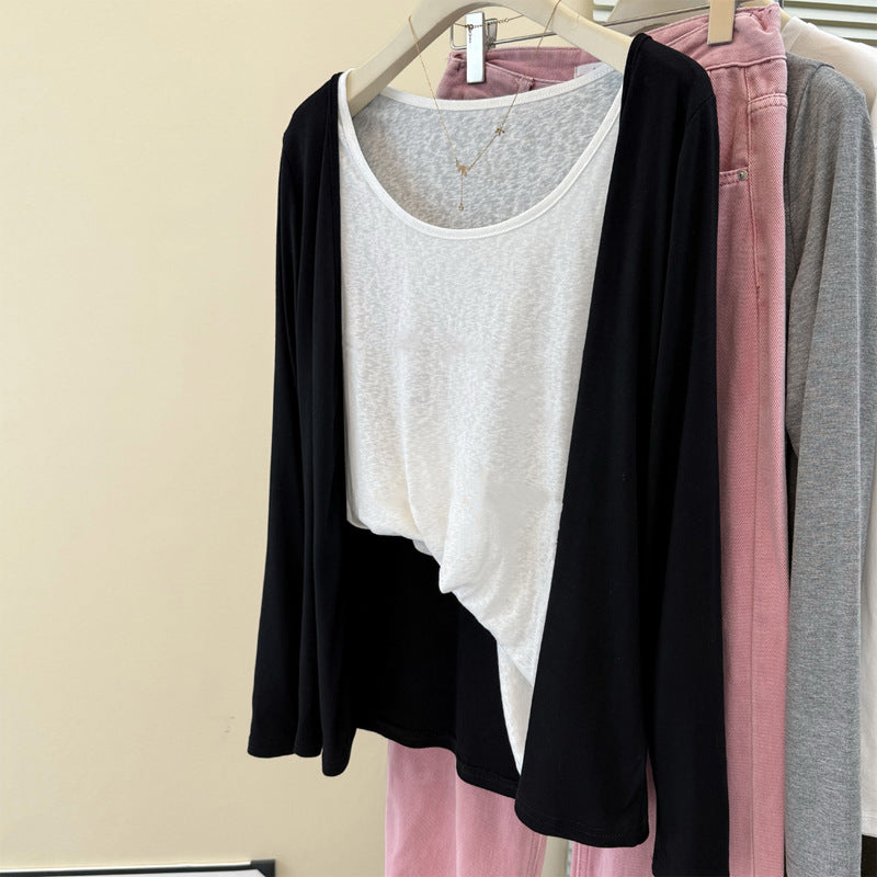 Femme Geschichteter Oversized Top mit Weichem Drapierte Detail Heidi-Mode