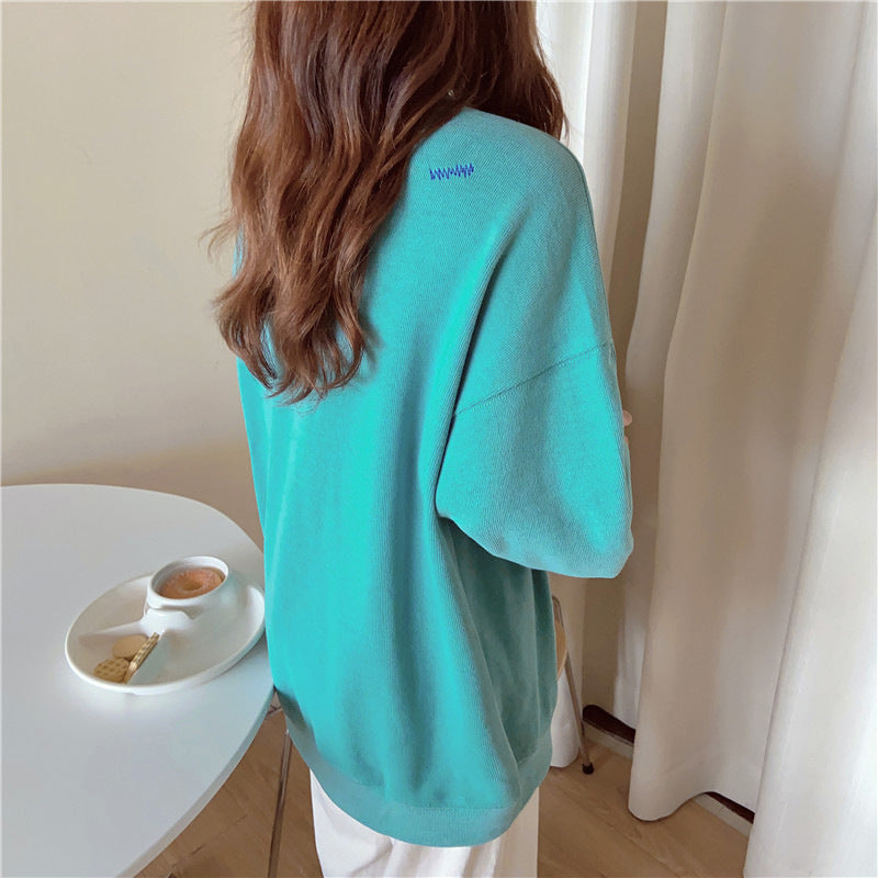 Damen Soft Touch Oversized Sweatshirt mit stylischer Beschriftung Heidi-Mode