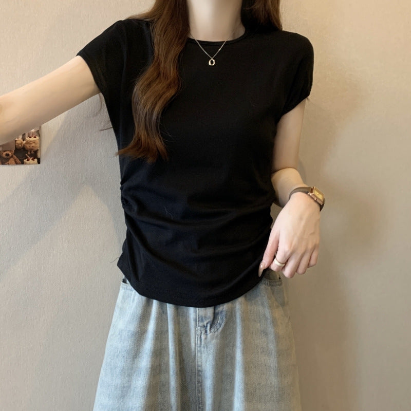 Femme Kurzarm Figurbetont Trendy T-Shirt Heidi-Mode