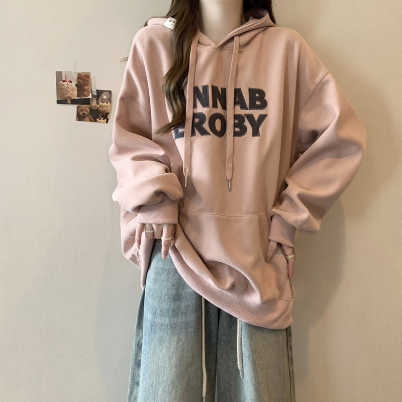 Damen Überdimensionale Grafik Kapuzenpullover mit Kängurutasche Heidi-Mode