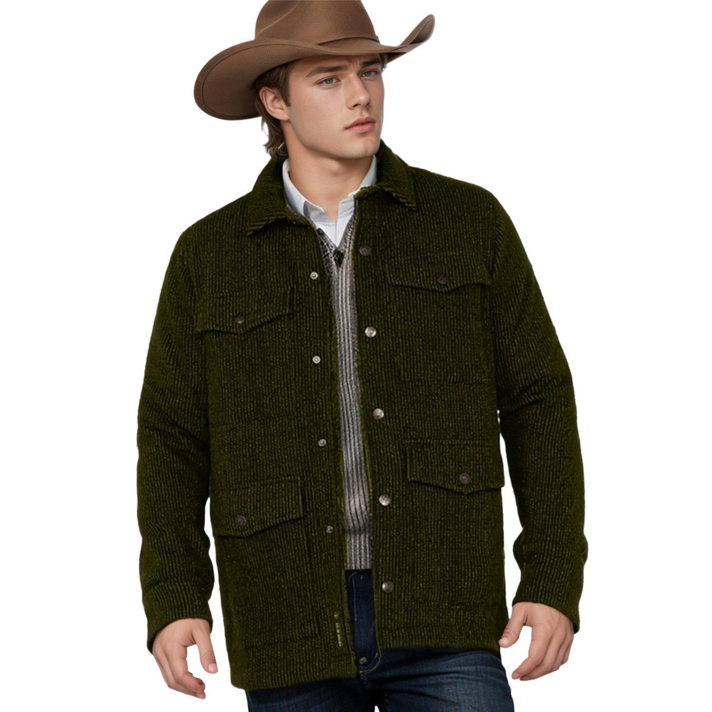 Herren strapazierfähige Utility-Jacke mit zwei großen Taschen Aliams