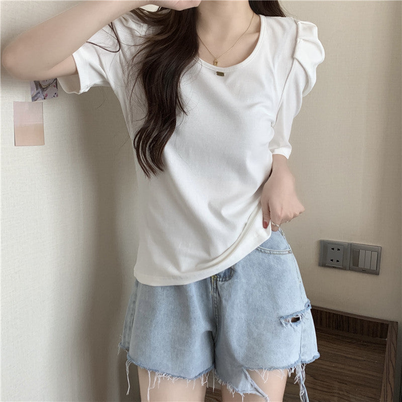 Damen Puffärmel Freizeitoberteil Heidi-Mode