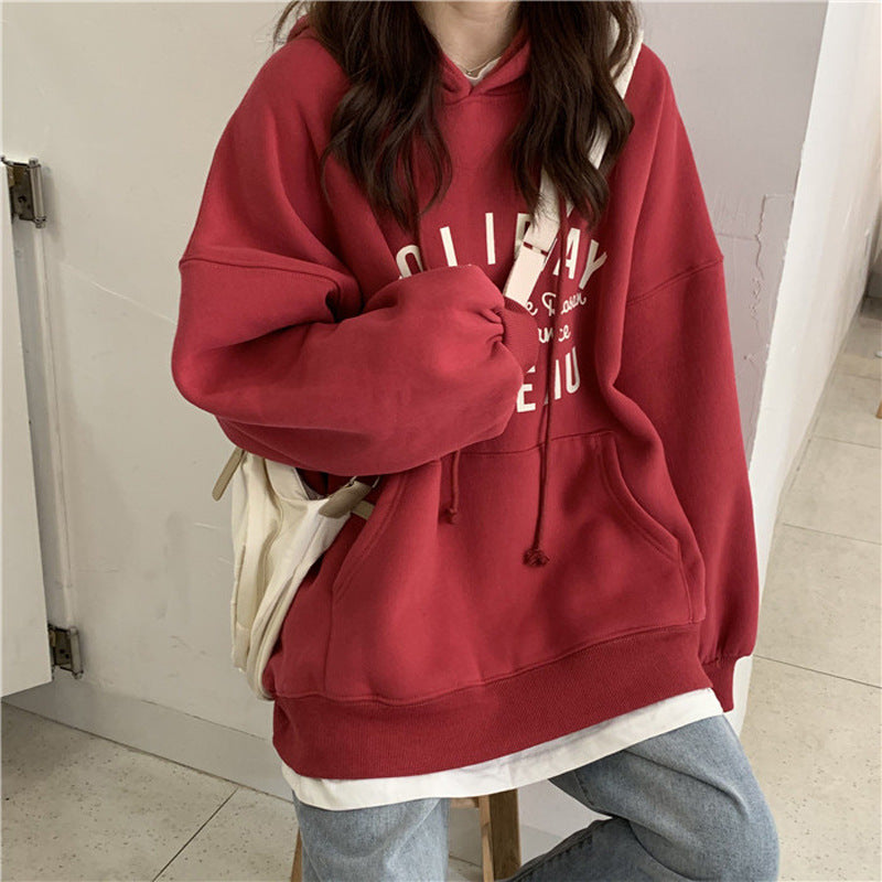 Femme Oversized Graphic Hoodie mit Bequemem Taschenfach Heidi-Mode