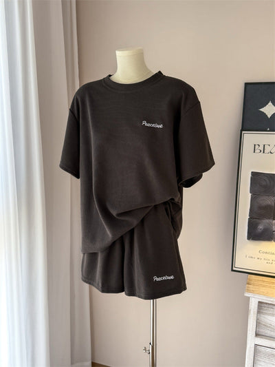 Femme Relaxed Fit Waffelstrick Zweiteiliges Lounge-Set Heidi-Mode