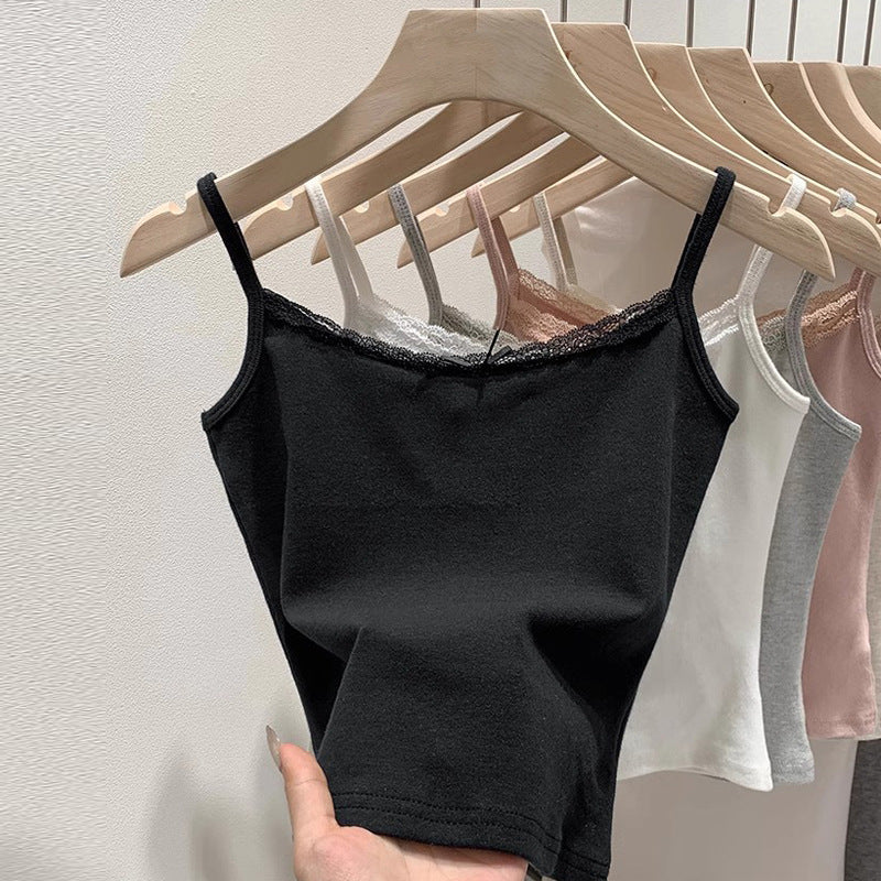 Femme Spitze-besetztes Trägertop Heidi-Mode 1747902405