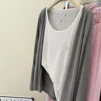 Femme Geschichteter Oversized Top mit Weichem Drapierte Detail Heidi-Mode